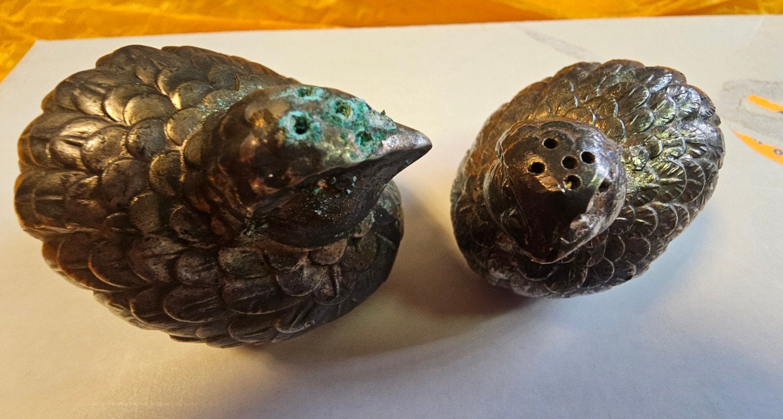 Vintage peper- en zoutstel vogels – verzilverd/zilverkleurig, Ophalen of Verzenden
