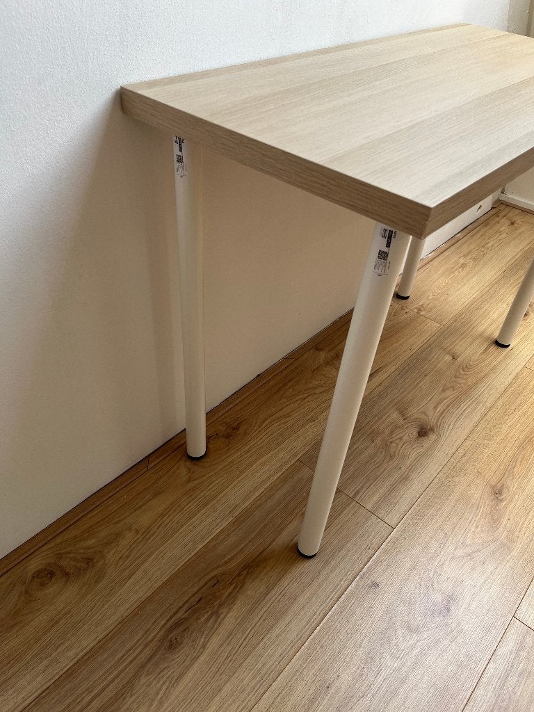IKEA LINNMON / ADILS Bureau eikenpatroon/wit 100x45 cm, Ophalen, Demontabel, Gebruikt, Scandinavisch