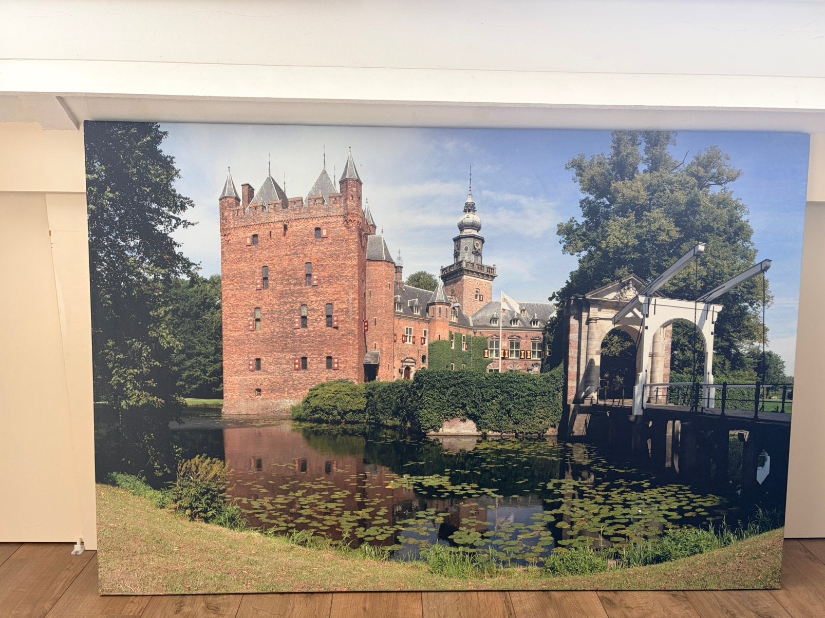 Canvas kasteel Nijenrode Breukelen, Ophalen, 125 cm of meer, Schilderij, 75 – 100