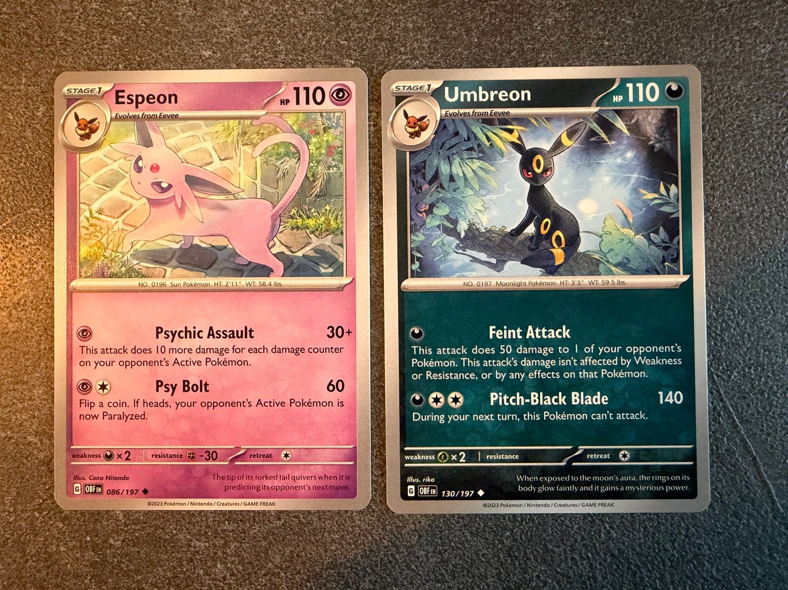 Espeon & Umbreon Pokémon Obsidian Flames, Ophalen of Verzenden, Zo goed als nieuw