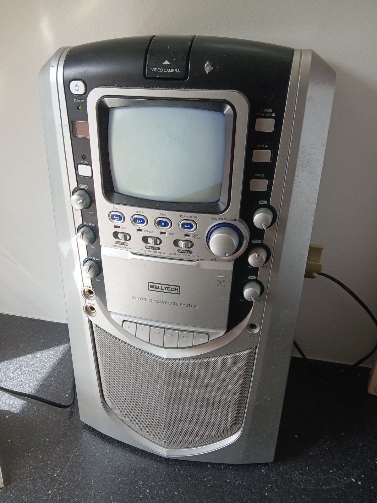 Welltech Karaoke Systeem T.E.A.B met Cassettedeck en Monitor, Ophalen of Verzenden