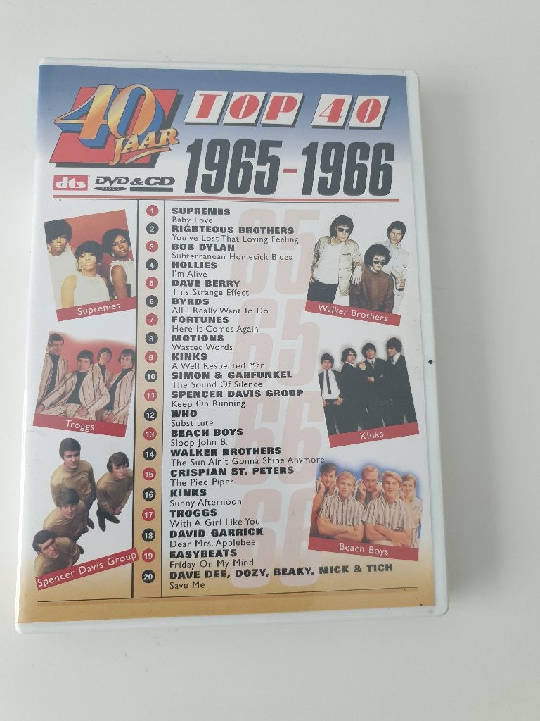 Top 40 1965-1966 / DVD + CD, Cd's en Dvd's, Alle leeftijden, Ophalen of Verzenden, Zo goed als nieuw