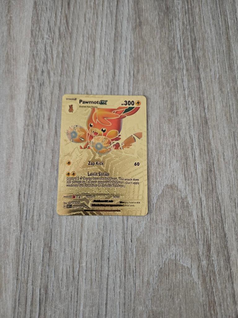 Pawmot EX gold metal pokemon card, Ophalen of Verzenden, Zo goed als nieuw