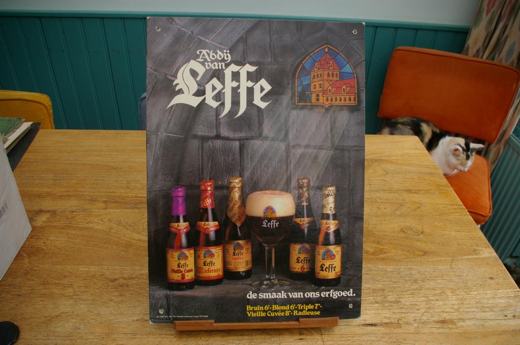 LEFFE bierreclame, Verzamelen, Biermerken, Gebruikt, Reclamebord, Plaat of Schild, Leffe, Ophalen of Verzenden