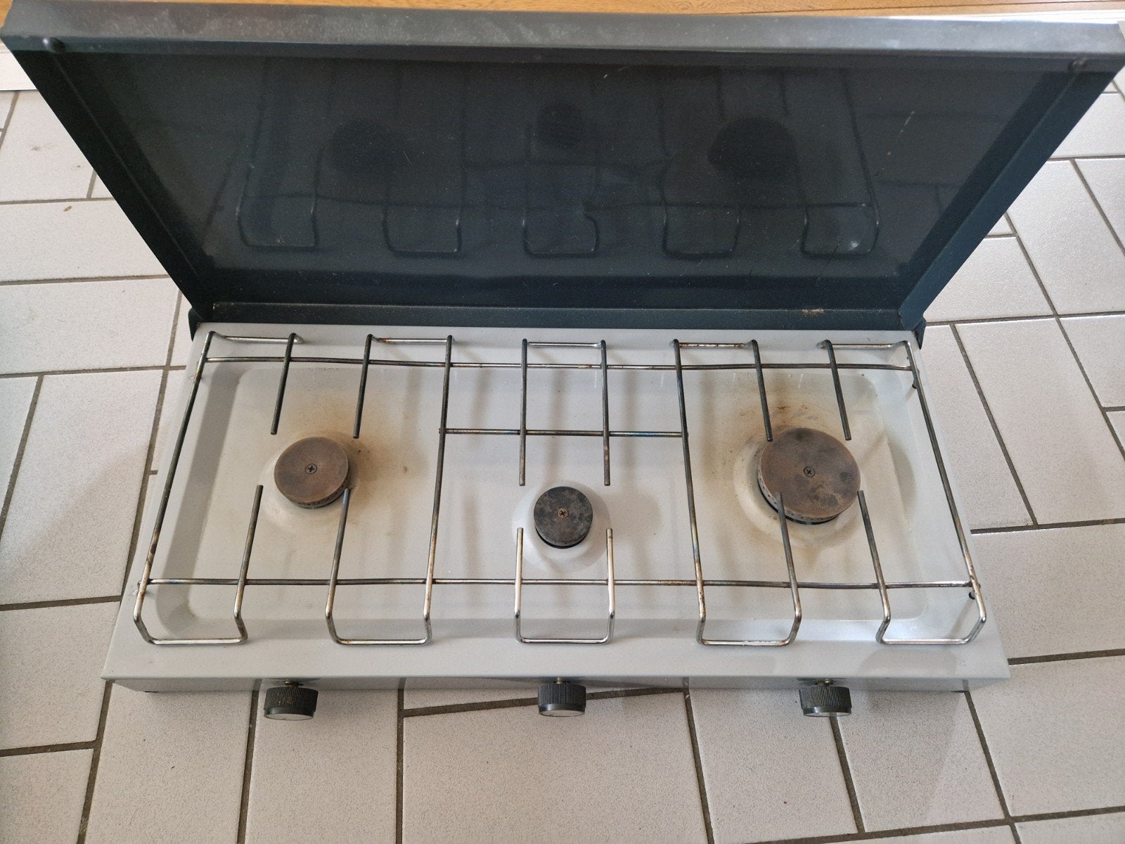Camping Gaskomfoor met 3 pitten en gasfles, Ophalen of Verzenden