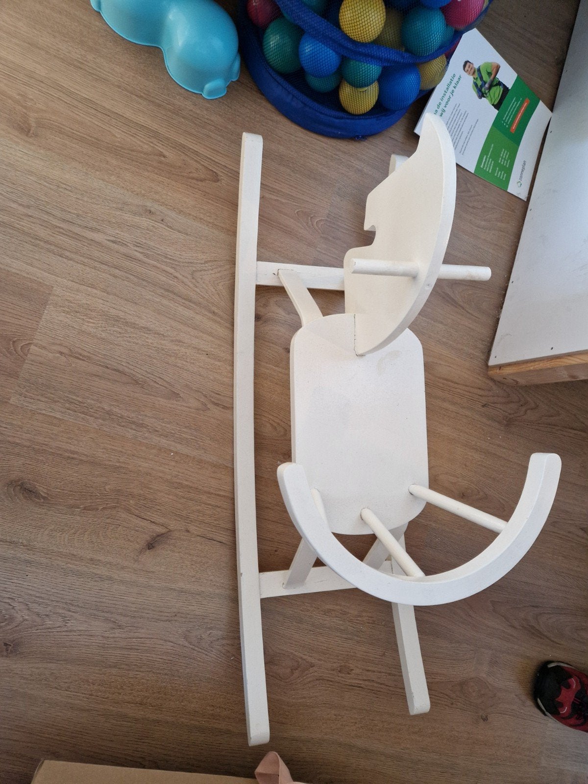 Houten schommelpaard - Wit, Ophalen, Gebruikt, Overige typen