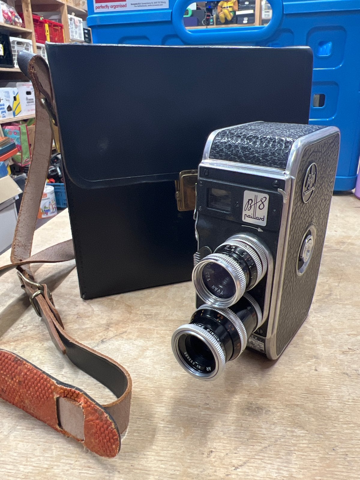 Vintage Bolex-Paillard B8 Filmcamera (ca. 1953) met toebehor, 8mm, ., Ophalen of Verzenden, .