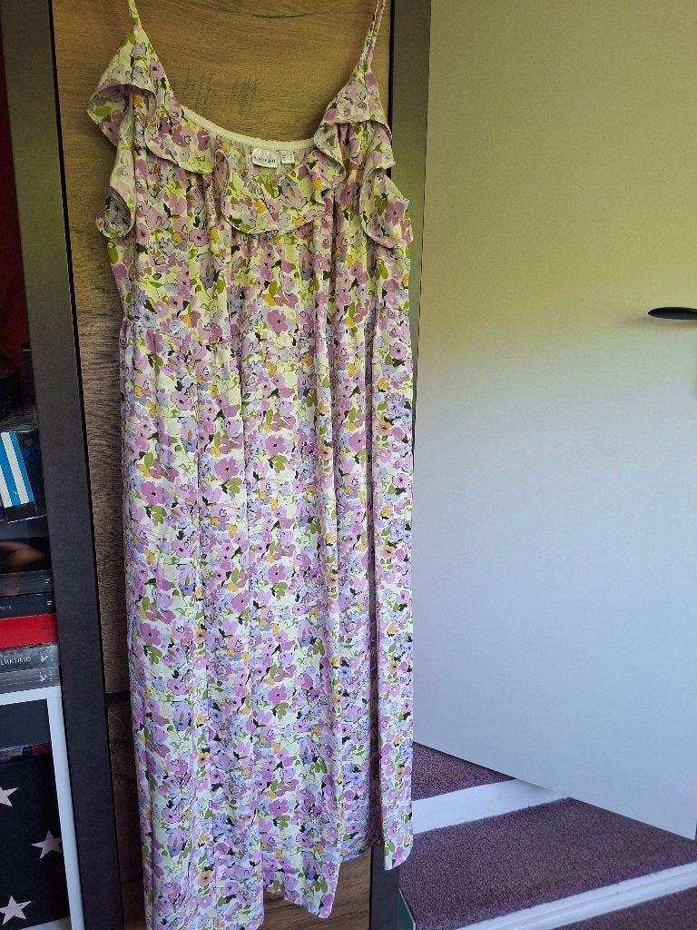 Dames jurk - maat 50 - geel, paars, grijs, roze, groen, Kleding | Dames, Meerkleurig, Maat 46/48 (XL) of groter, Nieuw, Ophalen of Verzenden