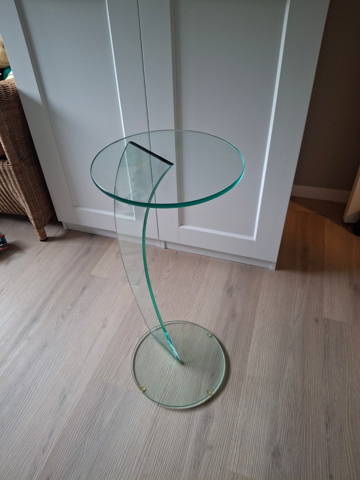 Glazen bijzettafel, Ophalen, Minder dan 55 cm, Gebruikt, Rond