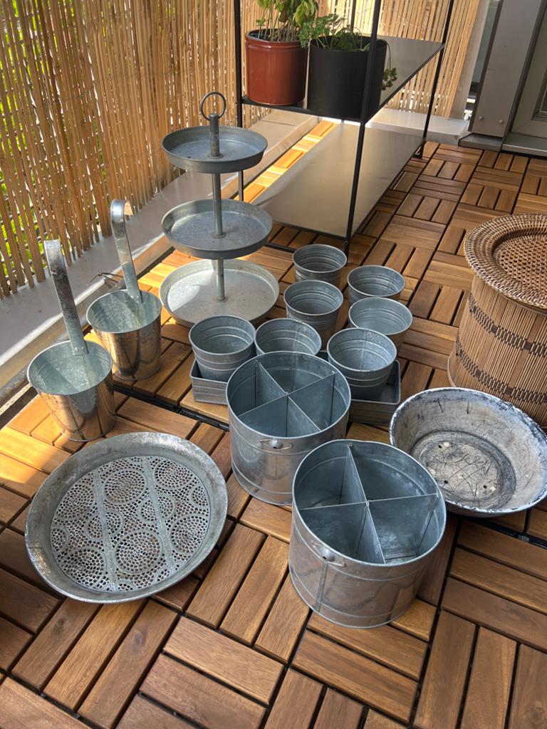 Zinken decoratie voor binnen en buiten - Diverse items, Ophalen, Zo goed als nieuw, Overige vormen, Metaal