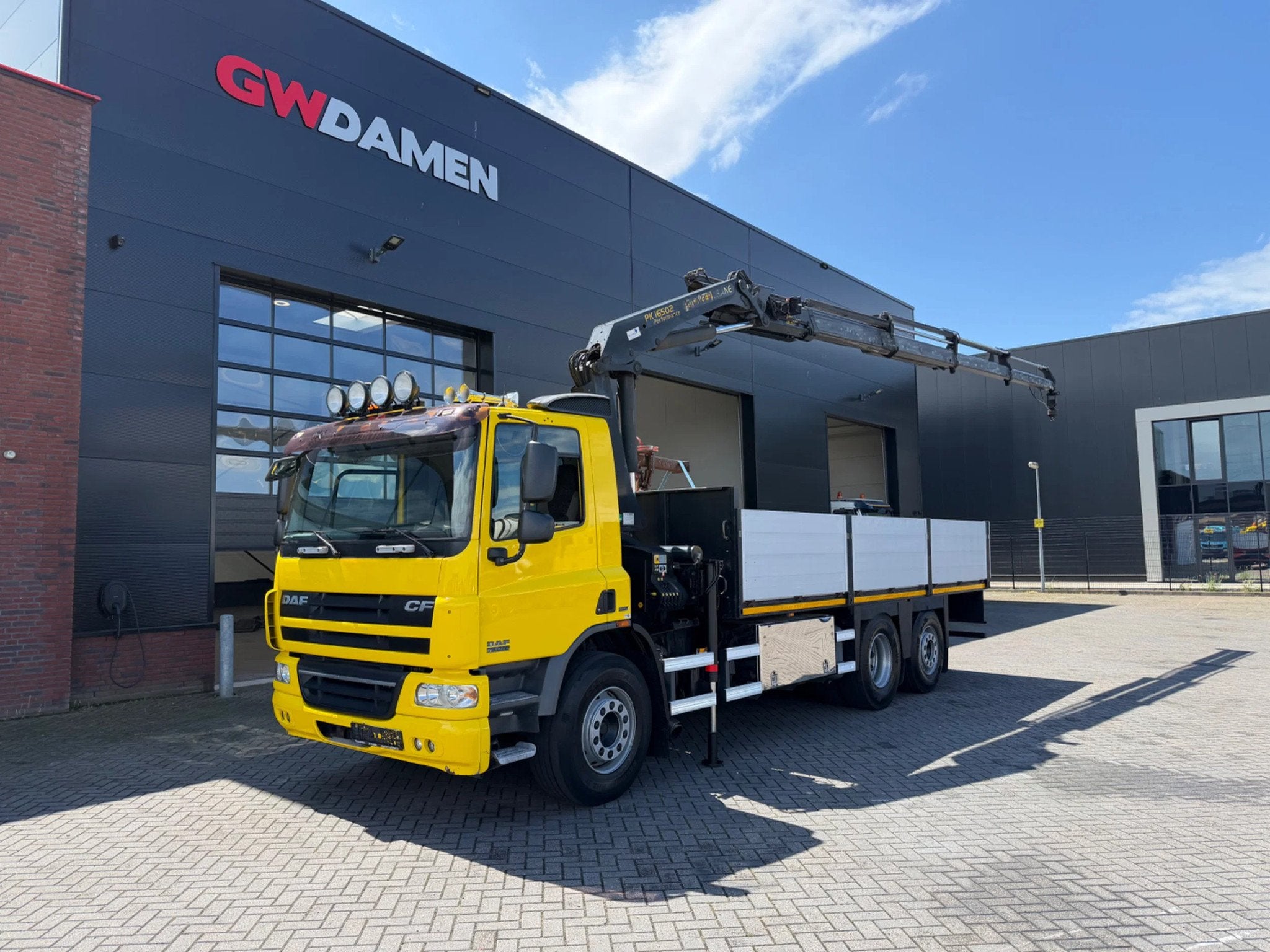 DAF CF 75.310 6x2 Palfinger PK 16502 Euro 5 (bj 2009), Auto's, Automaat, Euro 5, Geel, 310 pk