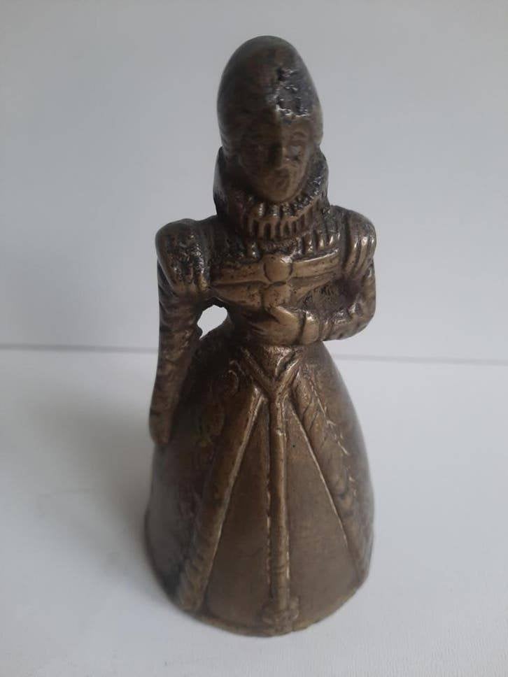 messing tafelbel - handbel in de vorm van een dame, Ophalen of Verzenden