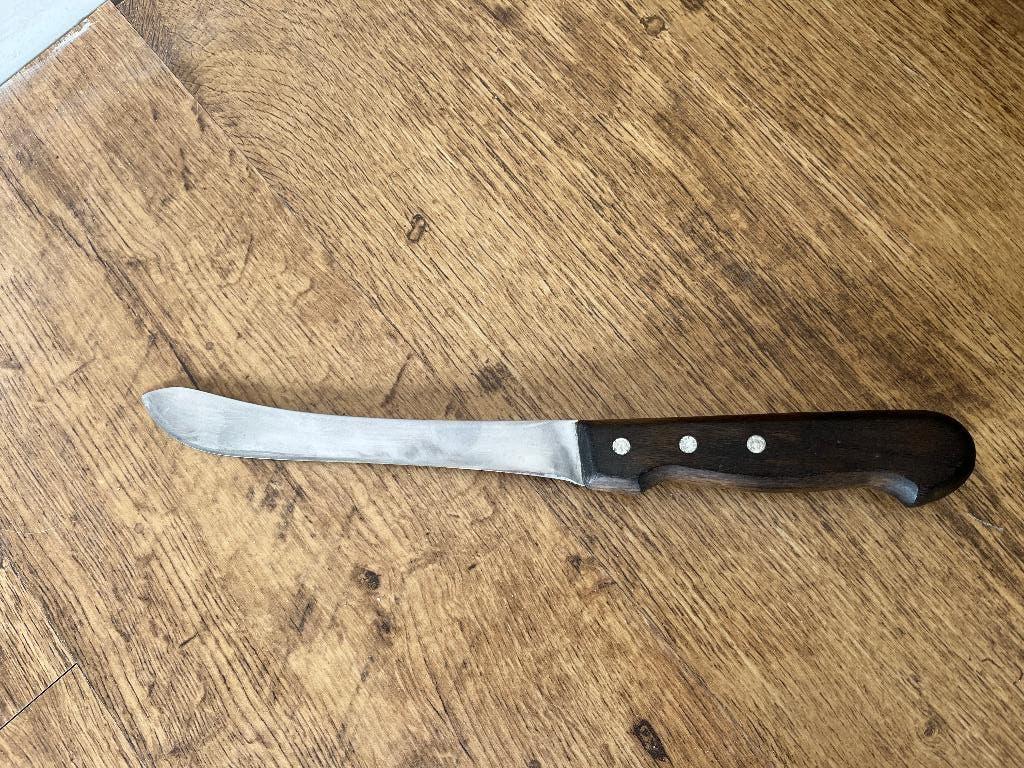 Slagersmes vleesmes, Ophalen of Verzenden, Gebruikt, Rvs of Chroom