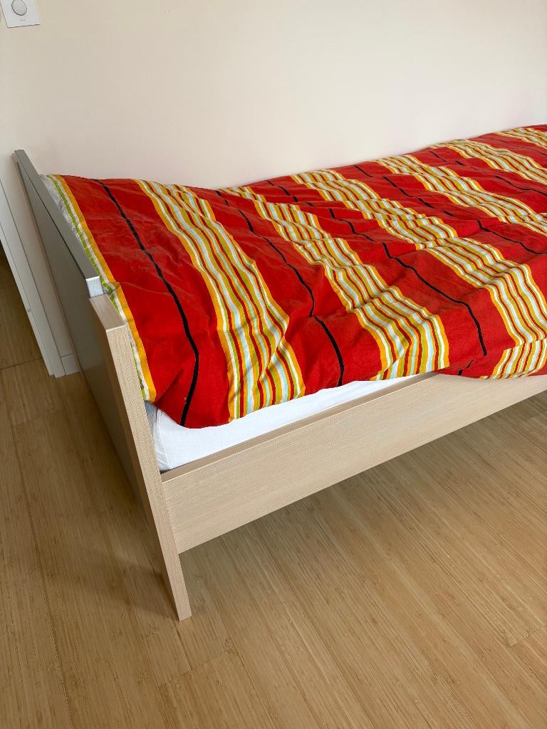 1 persoons bed Emdeka Alu 90/200 met Auping spiraalbodem, Huis en Inrichting, Slaapkamer | Bedden, Ophalen, Gebruikt, 90 cm, Eenpersoons