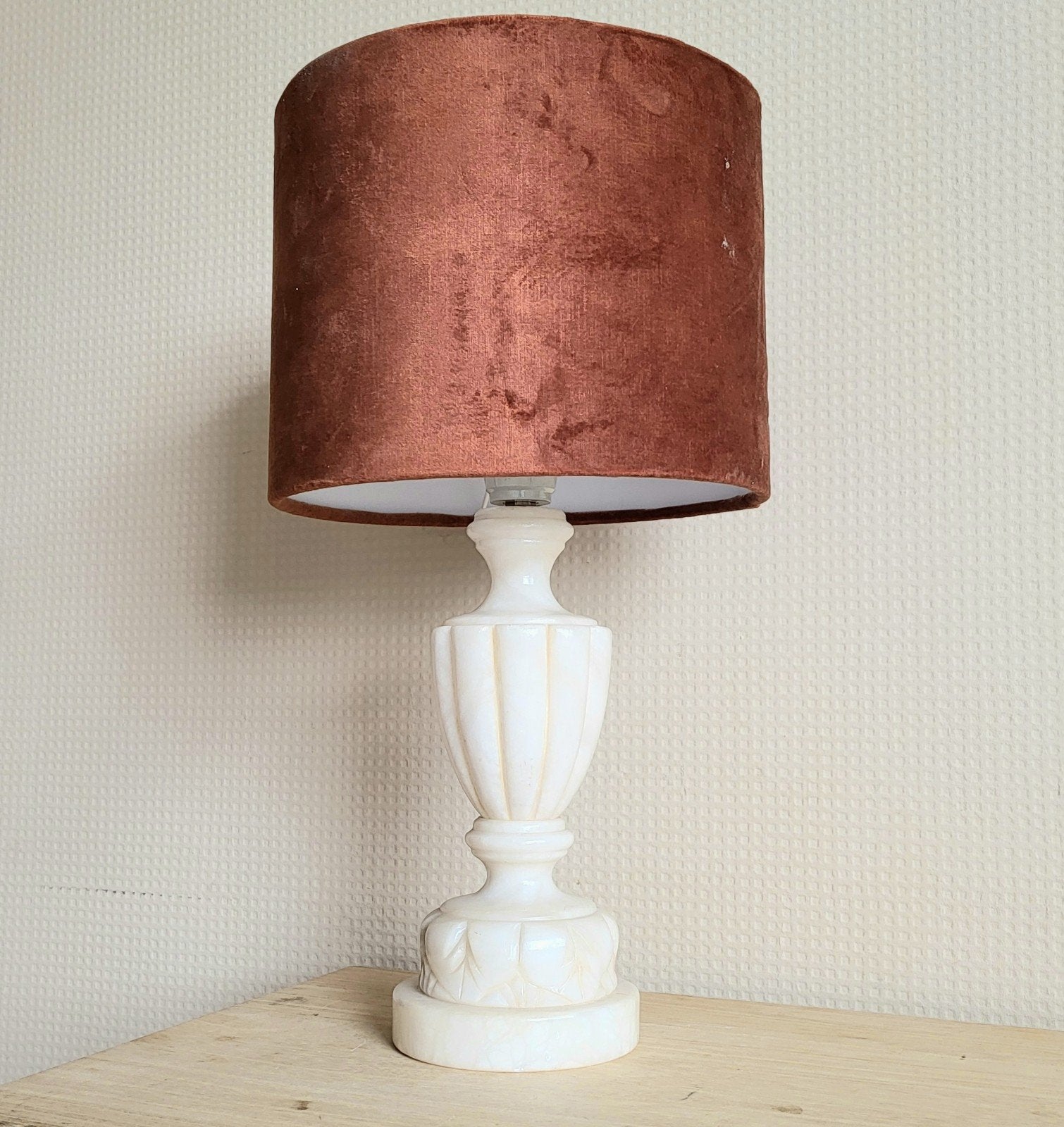 Prachtige grote vintage albaster marmeren lampenvoet!, Antiek en Kunst, Ophalen of Verzenden