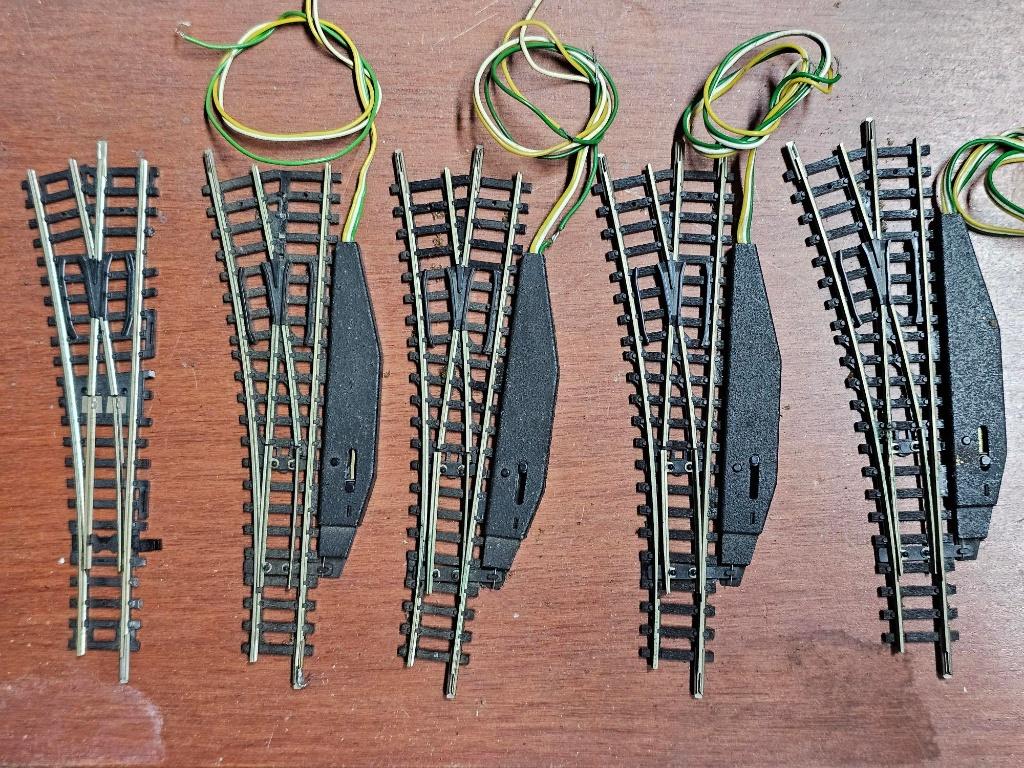 mini-trix wissels 5 stuks modeltrein N spoor, Gebruikt, Gelijkstroom, Trix, Rails