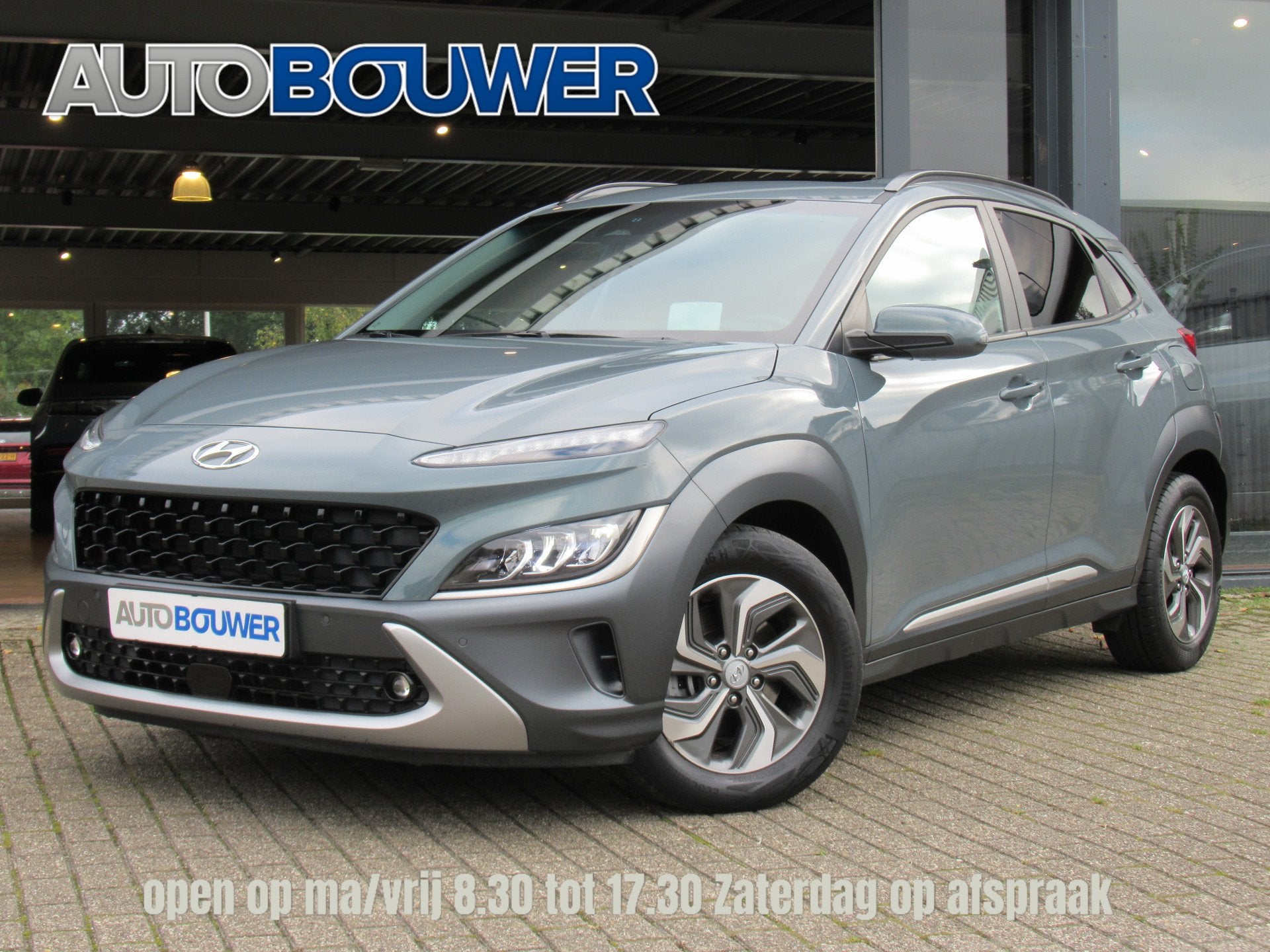 Hyundai KONA 1.6 GDI HEV Premium Sky 1e eigen | full option, Gebruikt, Adaptive Cruise Control, Bedrijf, Grijs