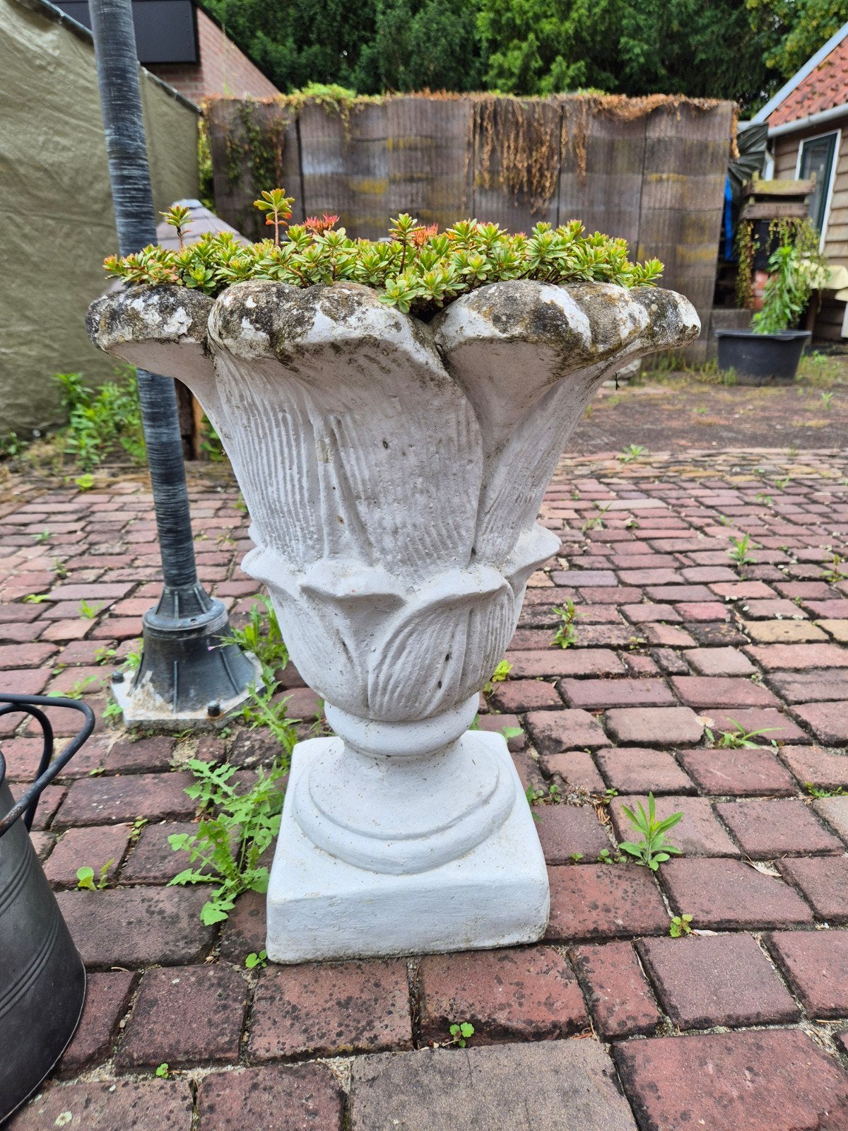 Betonnen beeld bloempot, Ophalen