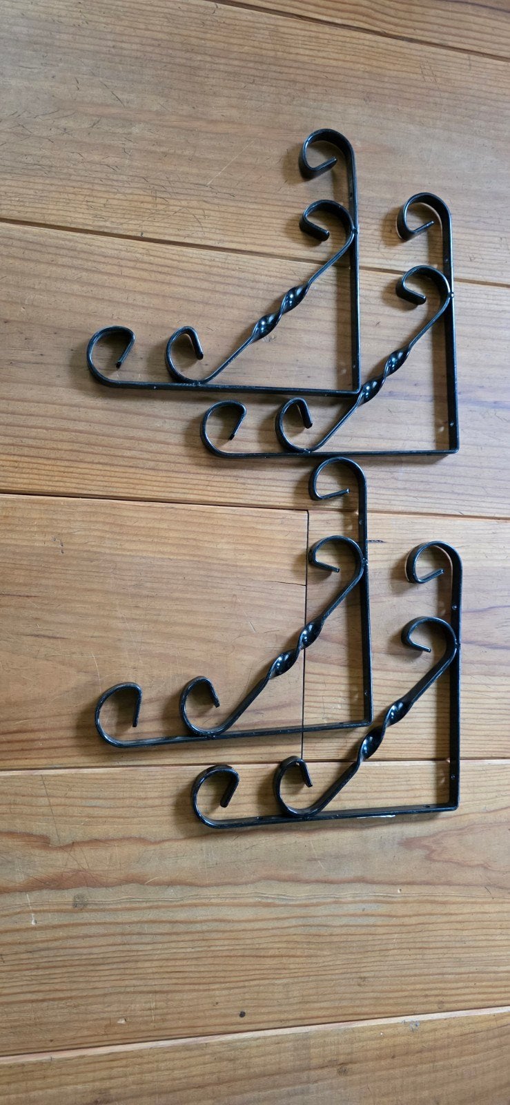 Zwarte ornament beugels - 20x20 cm - Set van 4, Zwart, Ophalen of Verzenden, Metaal, Klassiek