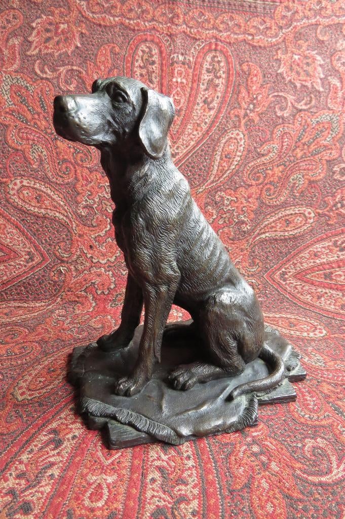 Golden Retriever brons kleurig resin beeld, Verzamelen, Beelden en Beeldjes, Ophalen of Verzenden, Zo goed als nieuw, Dier