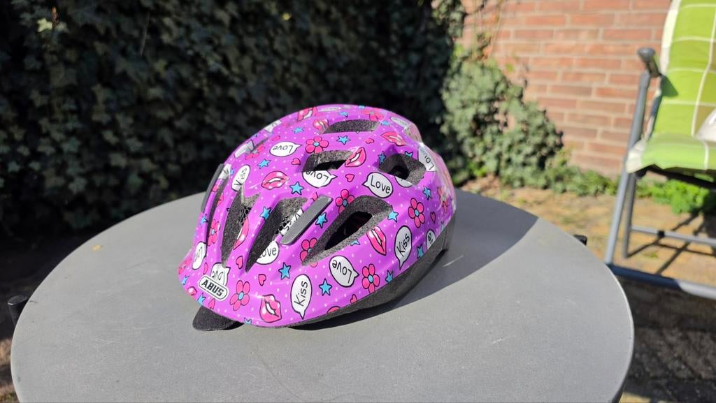 Abus kinder fietshelm, 50-55cm, S, Gebruikt, Meisje, Ophalen of Verzenden
