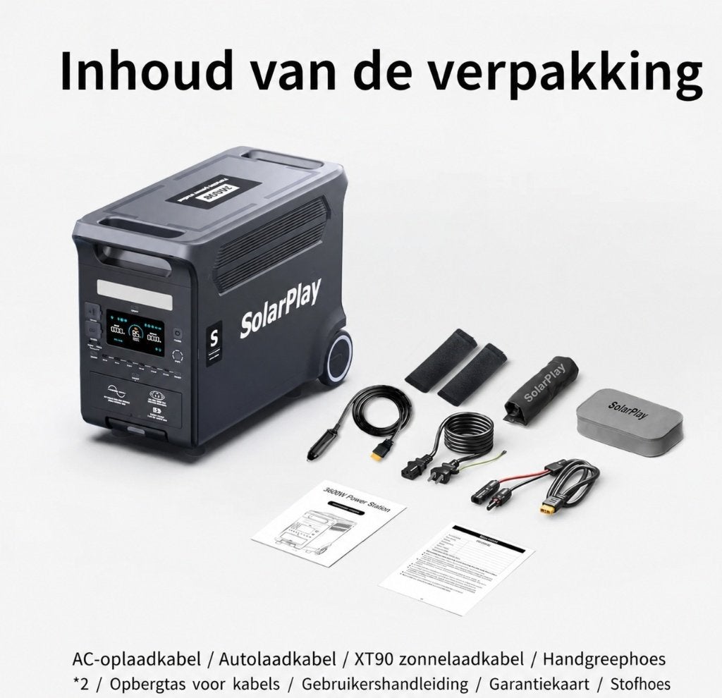 Powerstation – 3840Wh / 3600W - NIEUW - Thuisbatterij - accu, Caravans en Kamperen, Ophalen, Nieuw