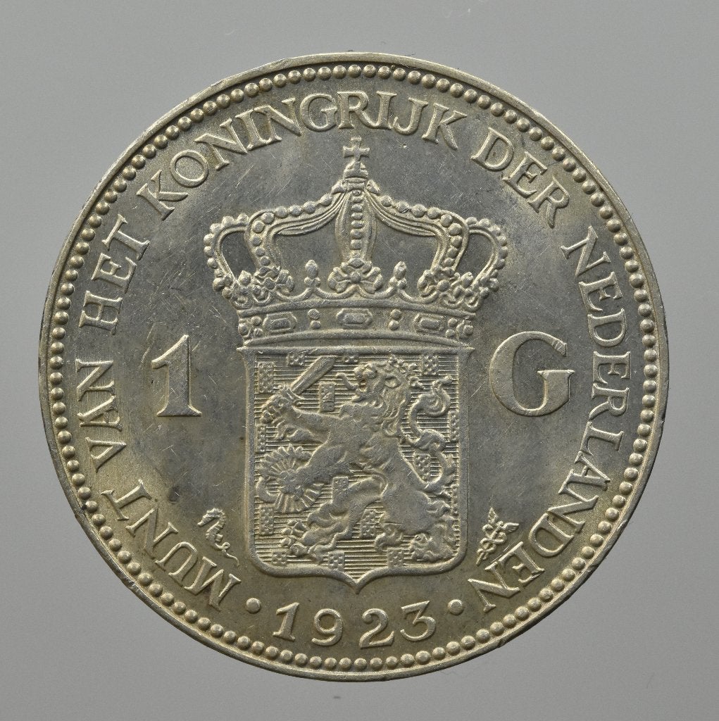 Schitterende 1 Gulden 1923 Wilhelmina unc kwaliteit., 1 gulden, Verzenden, Zilver, Koningin Wilhelmina