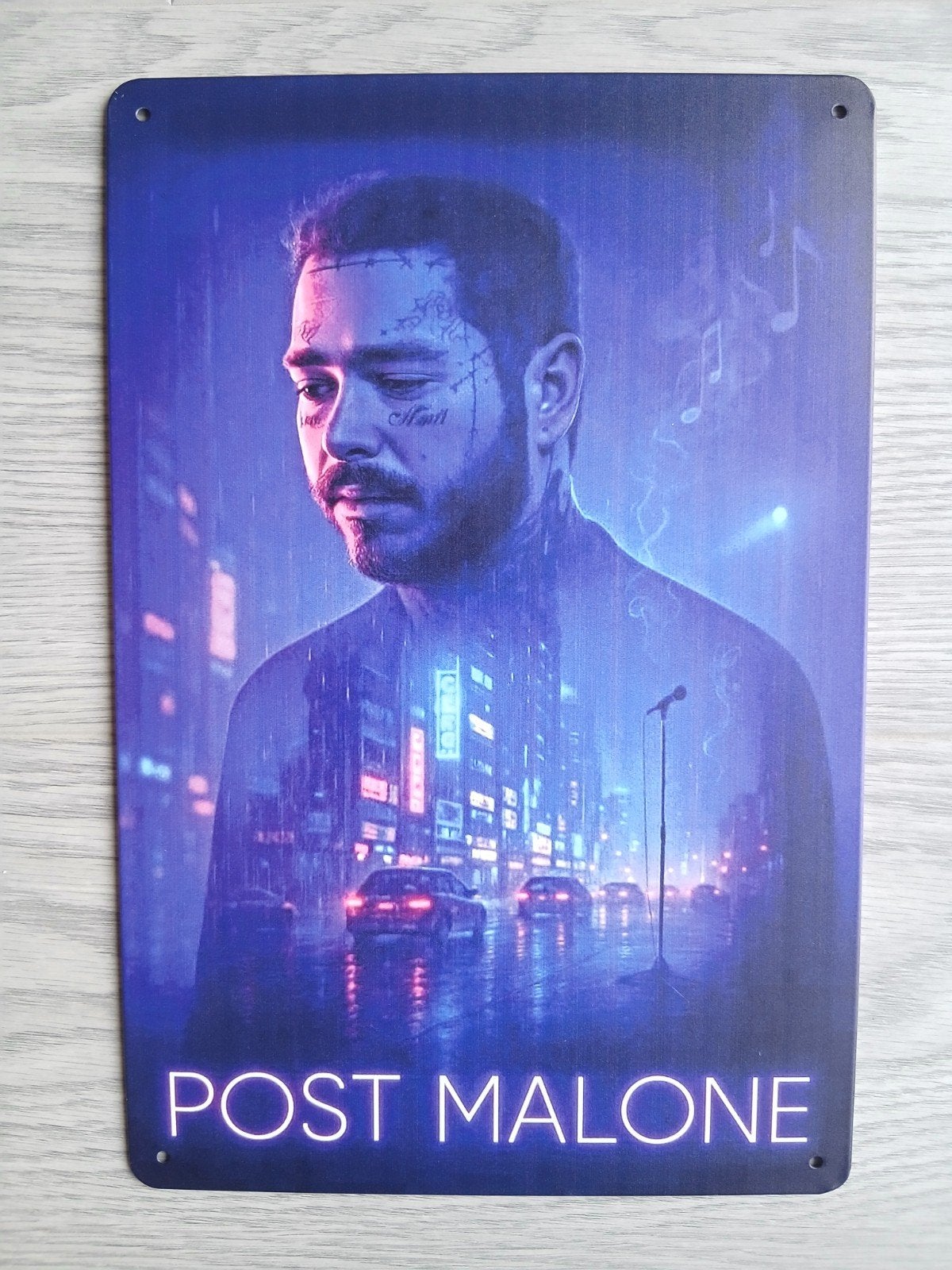 Post Malone 20x30 cm Metalen Reclamebord, Ophalen of Verzenden, Nieuw, Poster, Artwork of Schilderij