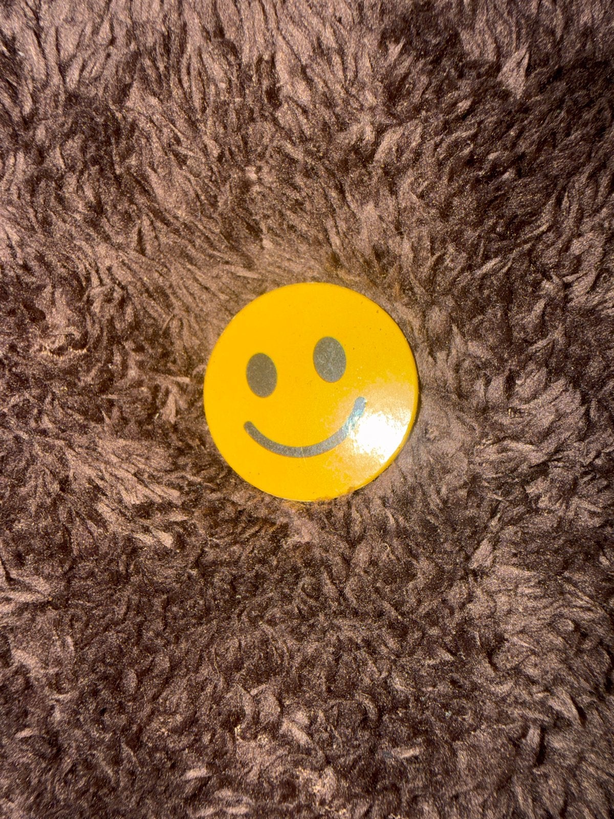 Gele Smiley Pin/Badge, Ophalen of Verzenden, Gebruikt