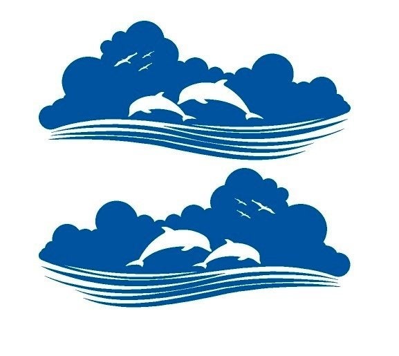 camper caravan bus sticker set dolfijnen, Caravans en Kamperen, The RIver House, Info@theriverhouse.nl, Nieuw, Ophalen of Verzenden