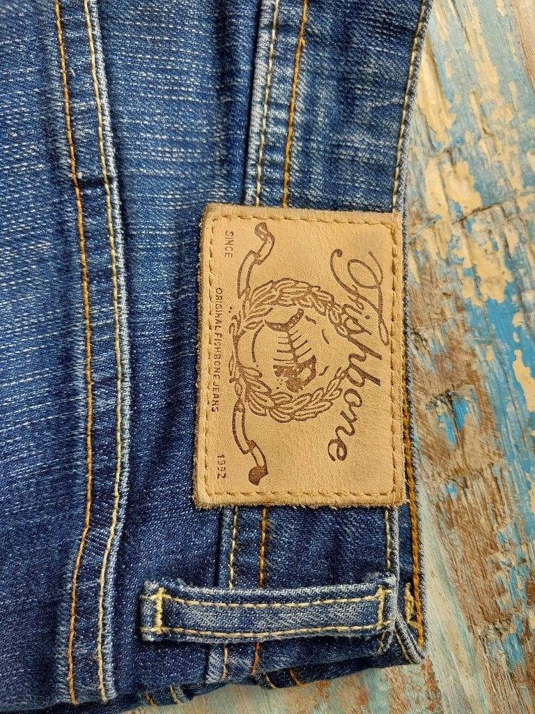 Spijkerbroek Fishbone, maat 30, Ophalen of Verzenden, Zo goed als nieuw, Blauw, W30 - W32 (confectie 38/40)