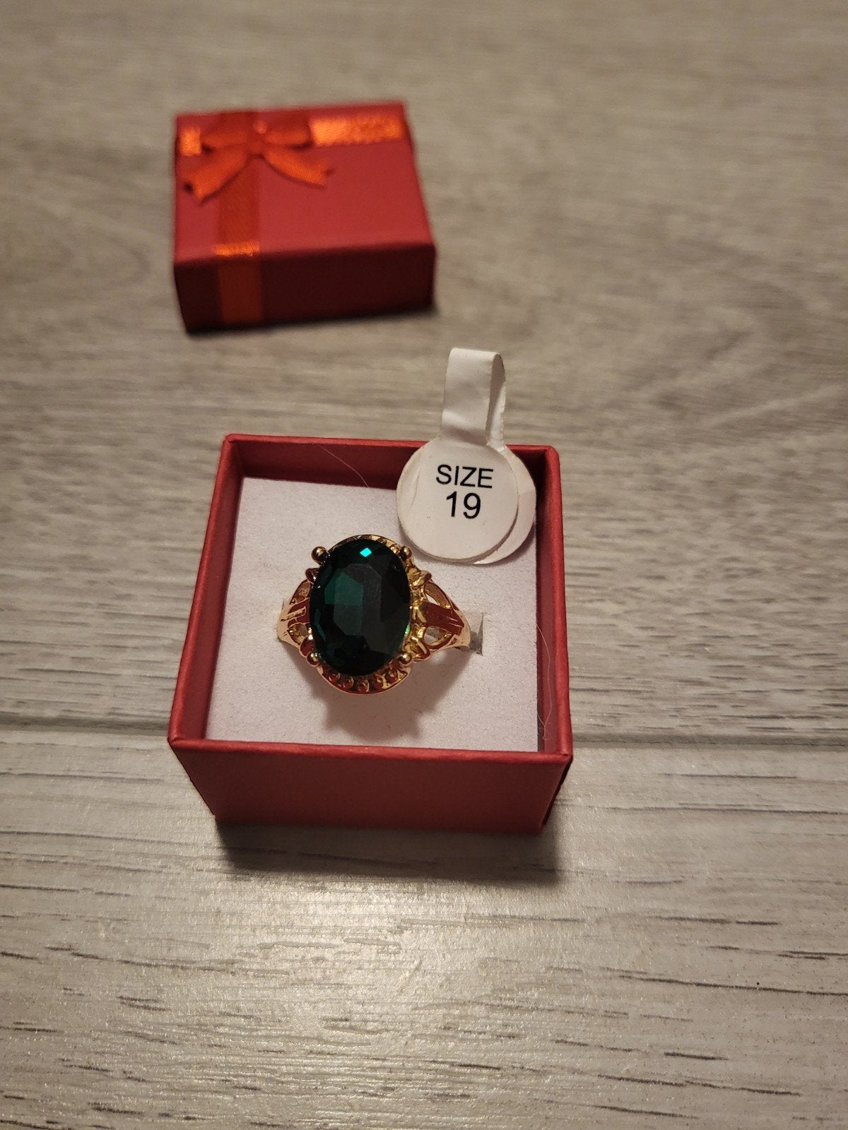 Nieuwe Donkergroene Diamant Ring - Maat 19, 18 tot 19, IJzer of Staal, Nieuw, Ophalen of Verzenden