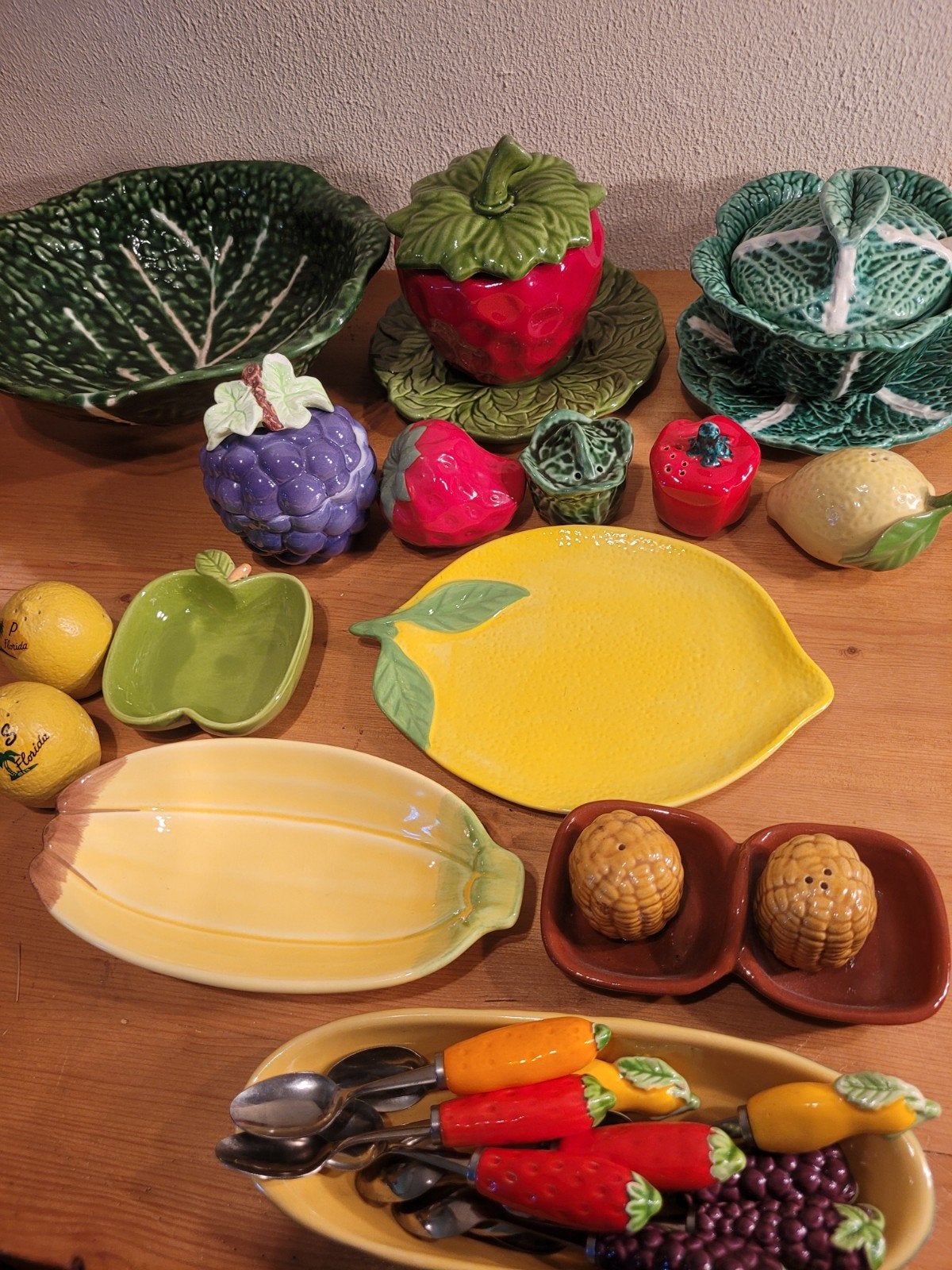 vintage fruit vruchten kool servies potje schaaltje zoutstel, Gebruikt, Ophalen of Verzenden, Schaal of Schalen, Overige stijlen