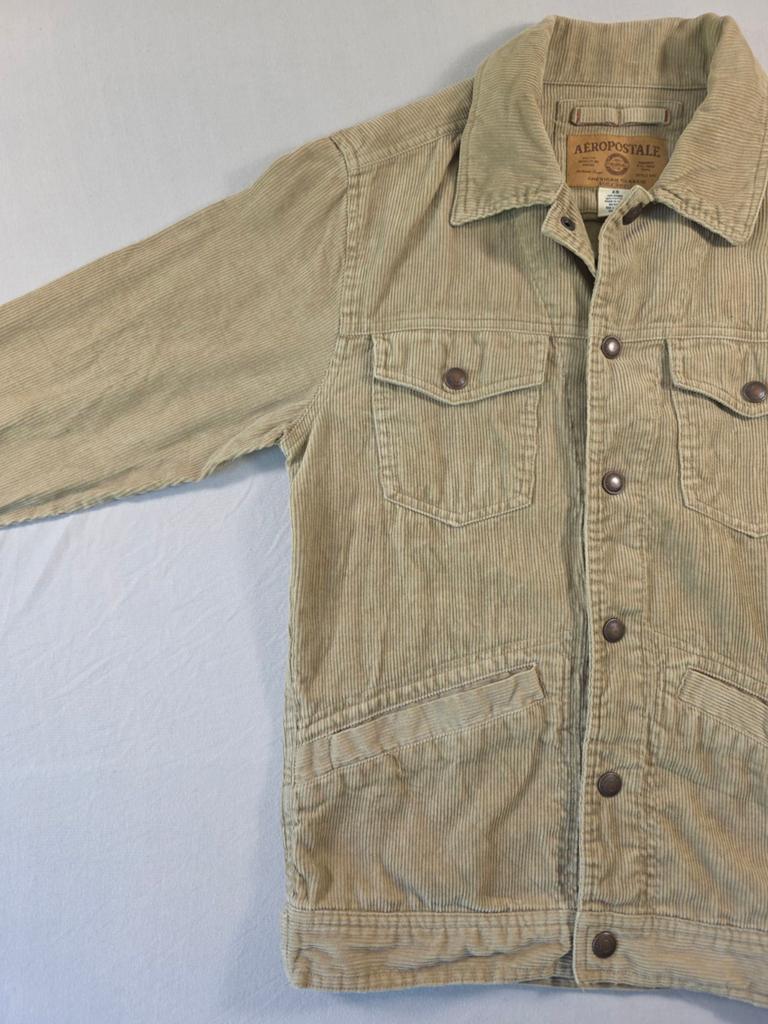 Vintage Aeropostale Corduroy Jasje - Beige - Maat XS, Verzenden, Beige, Info@aeropostale.com, Zo goed als nieuw