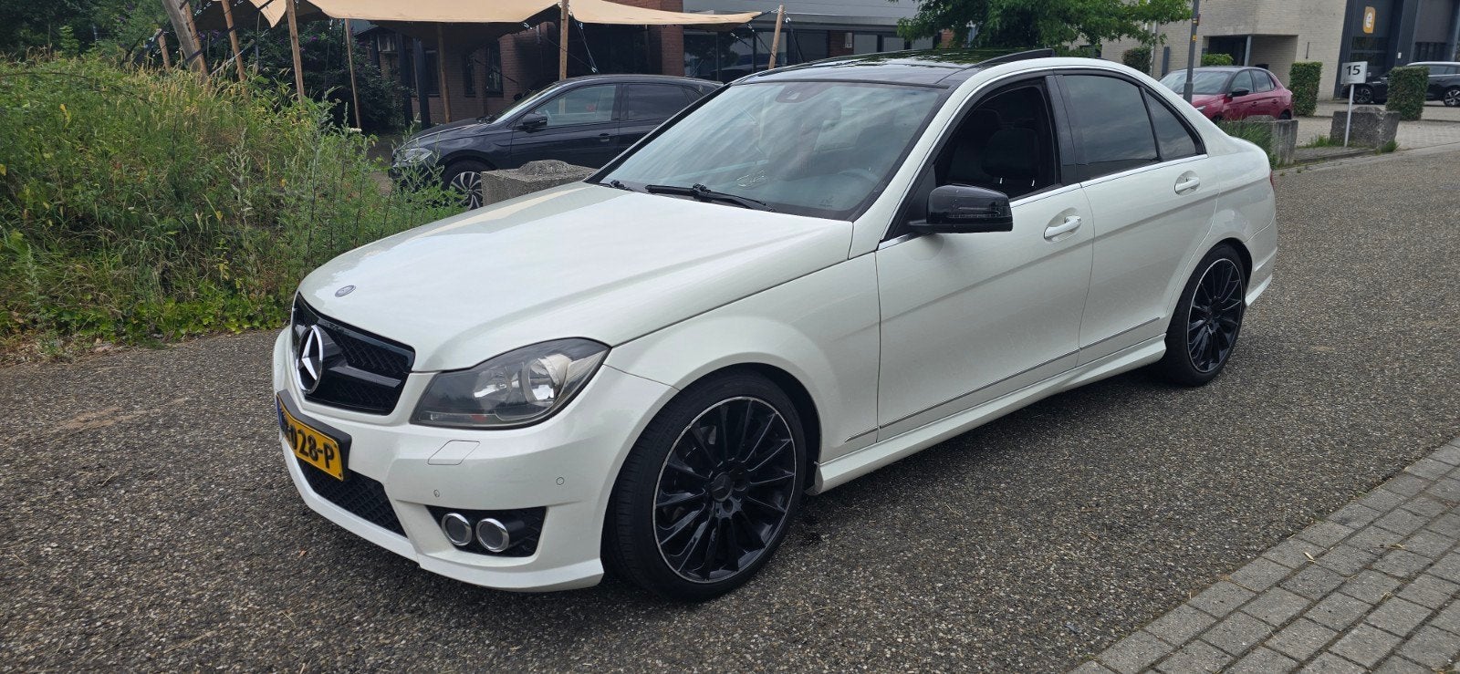 Mercedes-Benz C200 CDI Aut. 2011 Wit AMG-pakket 200pk, Auto's, Automaat, Euro 5, 1800 kg, Zwart