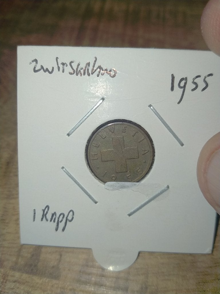Zwitserland 1 Rappen 1955, Verzenden, Overige landen, Losse munt