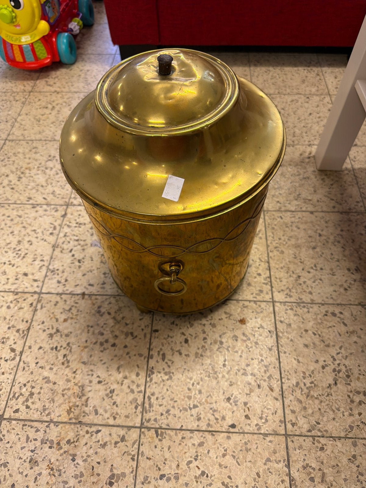 Antieke messing kolenkit met deksel, Antiek en Kunst, Ophalen