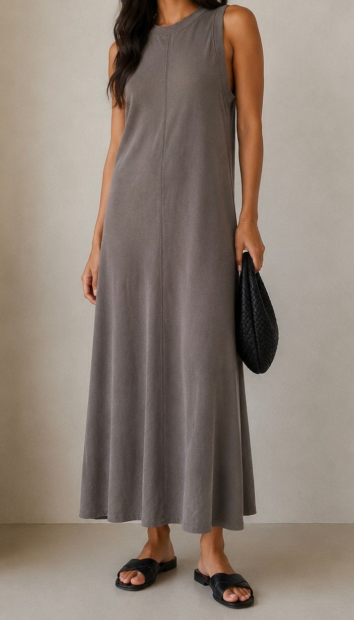Mouwloze midi jurk van The Primark Edit M 40, Maat 38/40 (M), Verzenden, Zo goed als nieuw, Grijs