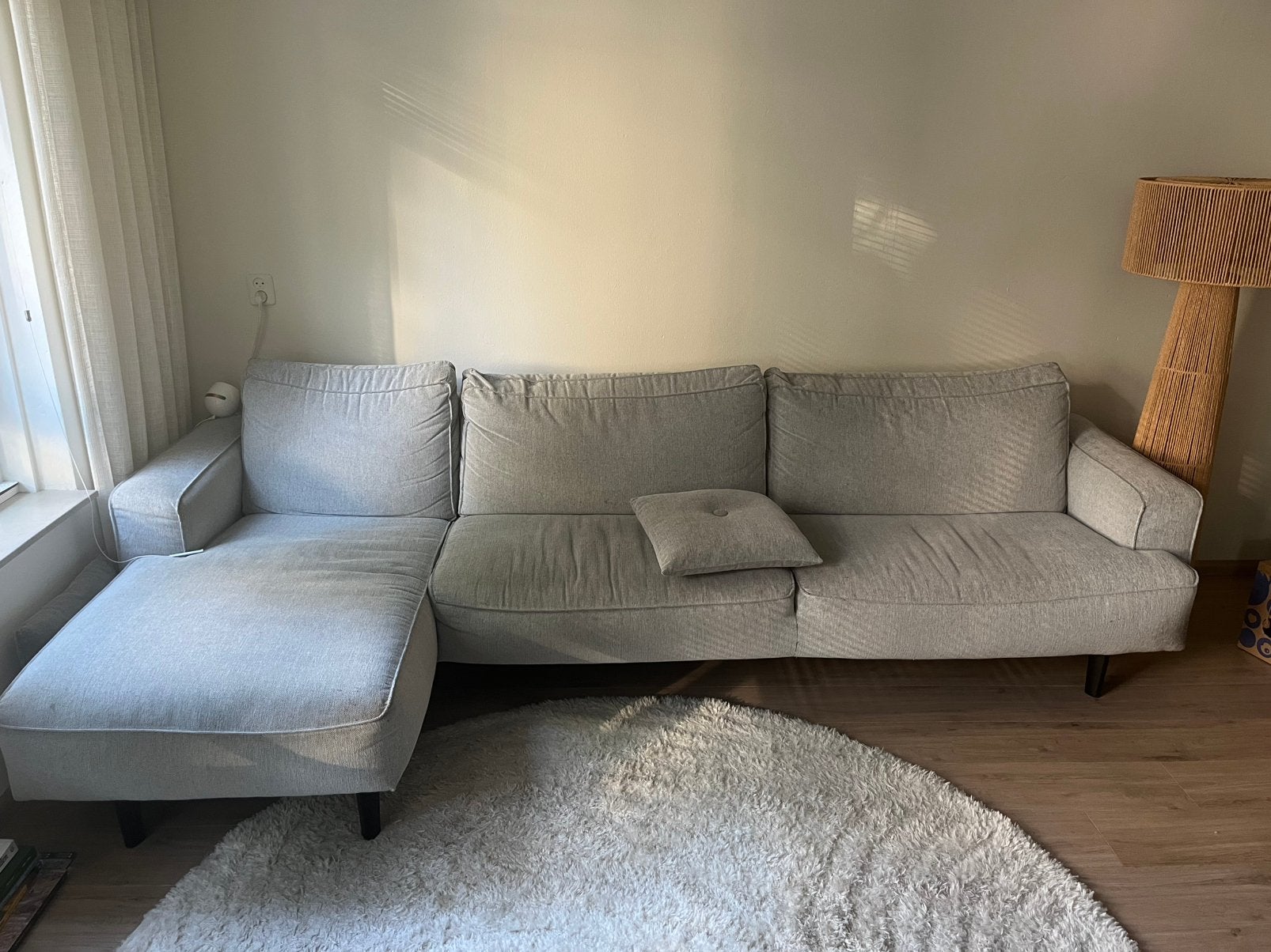 Montel hoekbank 3,5 zits met chaise longue, Ophalen, 250 tot 300 cm, Gebruikt, 100 tot 125 cm