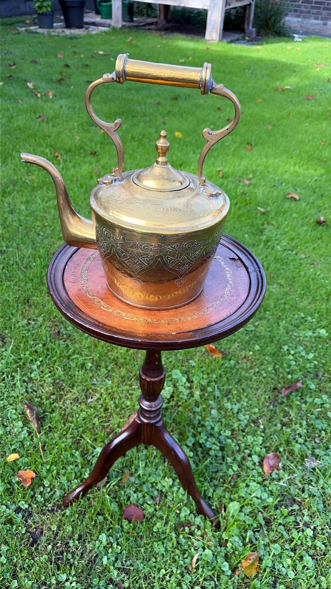 antieke messing waterketel/ theepot, Ophalen of Verzenden, Koper