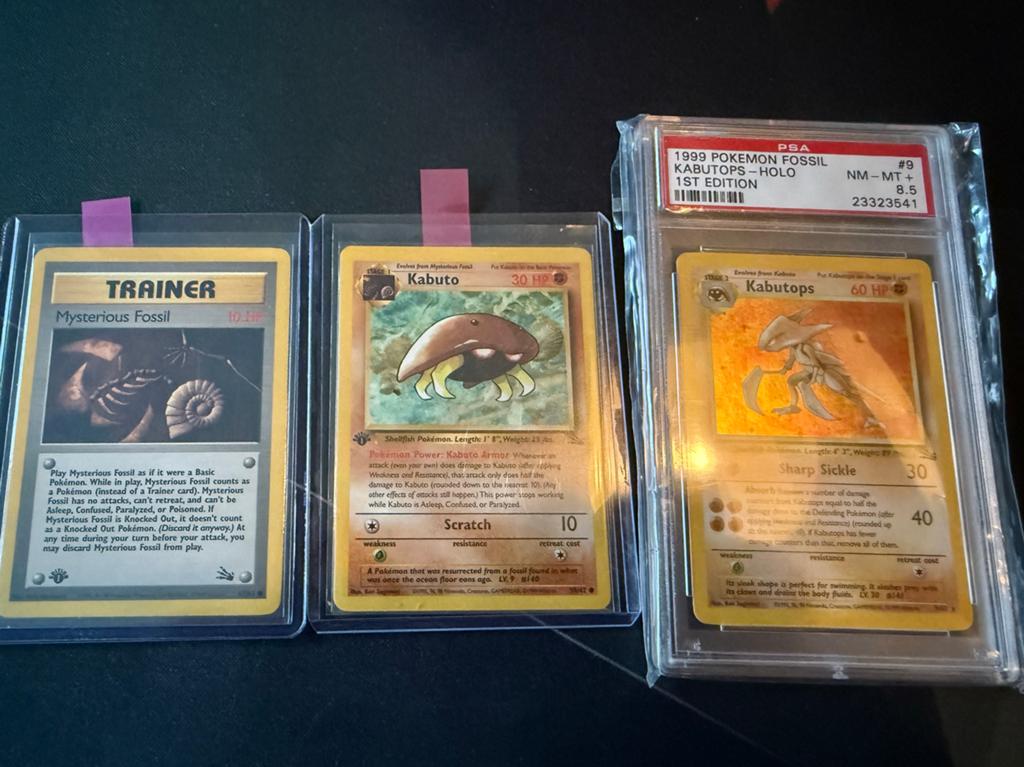 Pokémon Fossil 1st Edition Kaarten - Kabutops PSA 8.5, Ophalen of Verzenden, Zo goed als nieuw, Meerdere kaarten, Foil