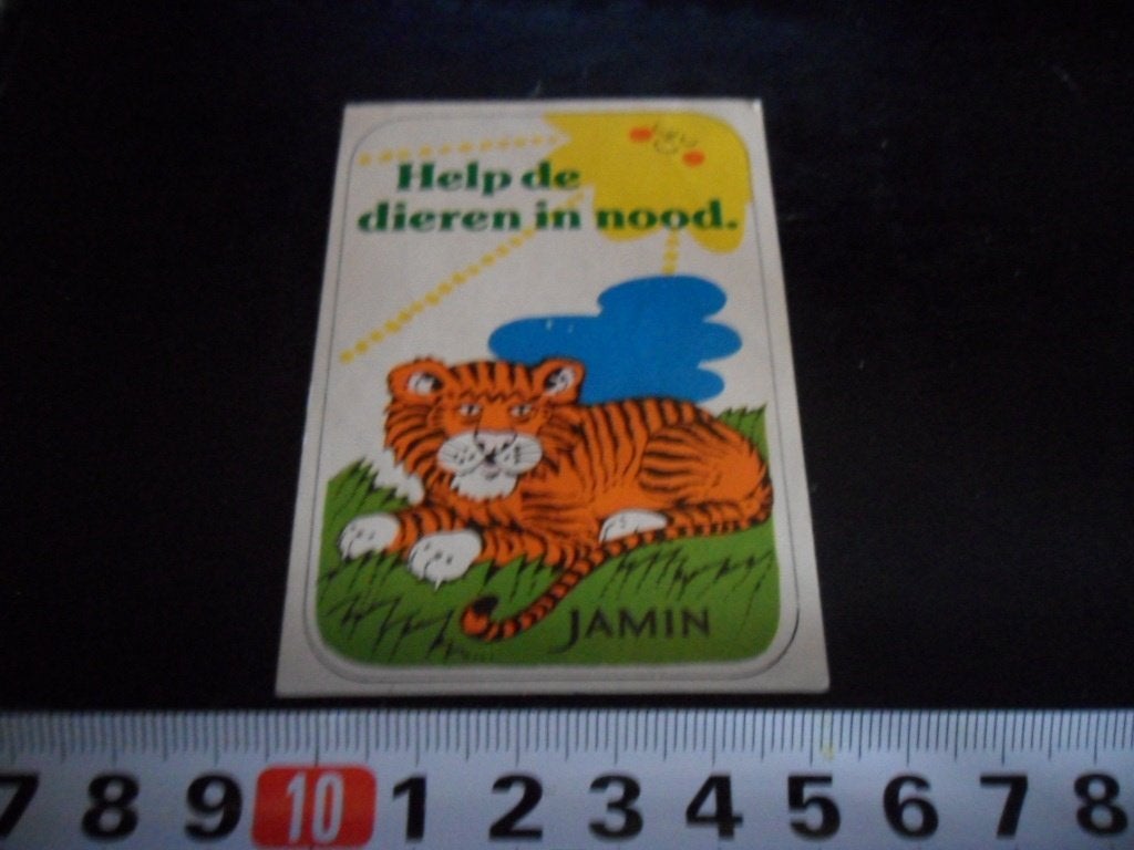 sticker JAMIN Help de dieren in nood  TIJGER, Ophalen, Zo goed als nieuw