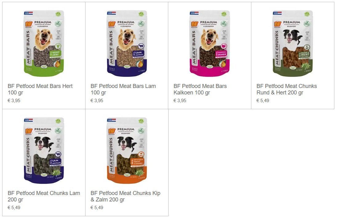 BF petfood meat bars/chunks, Ophalen of Verzenden, Hond