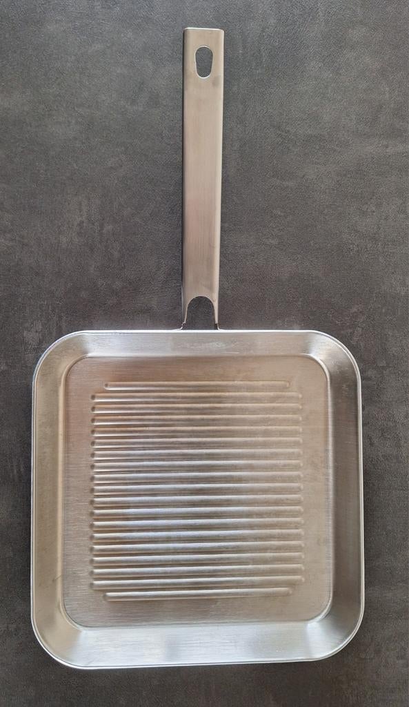 Demeyere RVS Grillpan - 24 cm, Ophalen of Verzenden, Zo goed als nieuw, Rvs, Keramische plaat