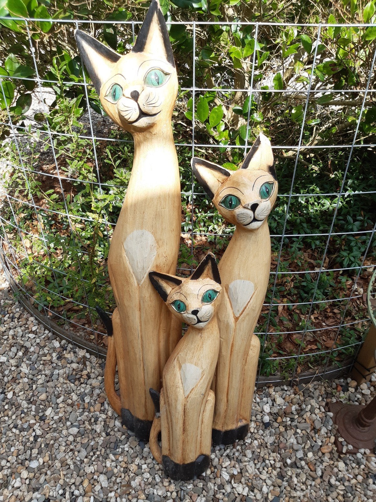 Houten poezen katten, Huis en Inrichting, Woonaccessoires | Overige, Ophalen, Gebruikt