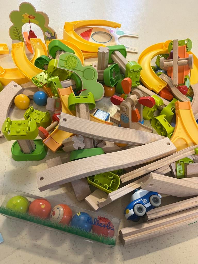 HABA houten uitgebreide knikkerbaan, Ophalen, Zo goed als nieuw, Overige typen