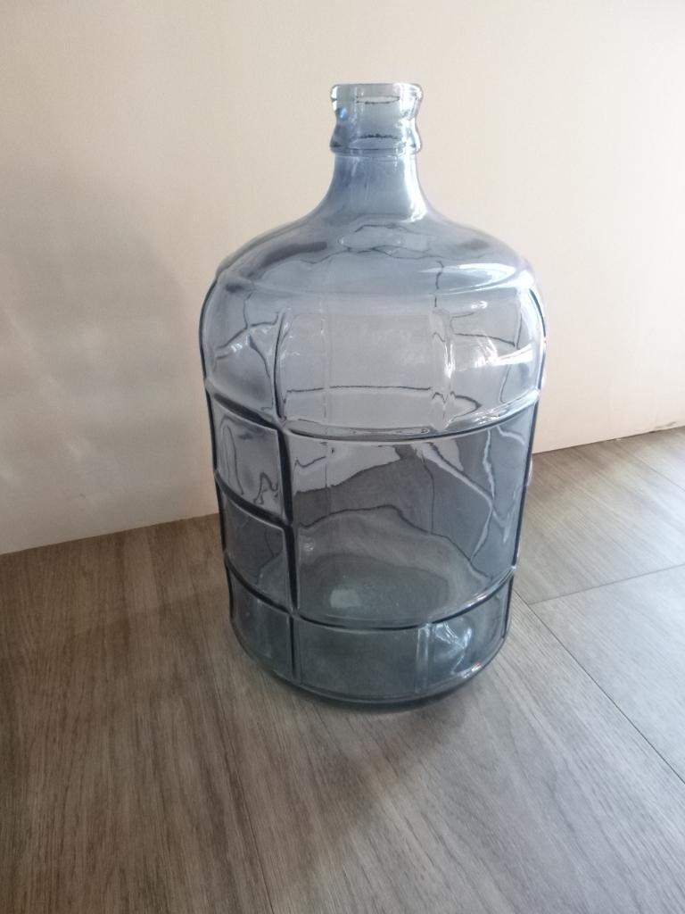 glazen vaas blauw (zwaar) afm. 44 cm hoog   zgan, Blauw, Ophalen of Verzenden, Minder dan 50 cm, Glas