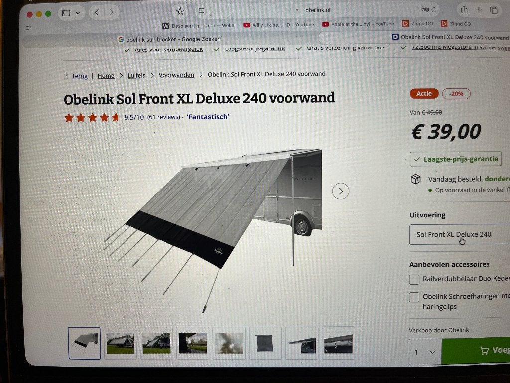 Sol Front Voorwand van Obelink, Ophalen, Nieuw