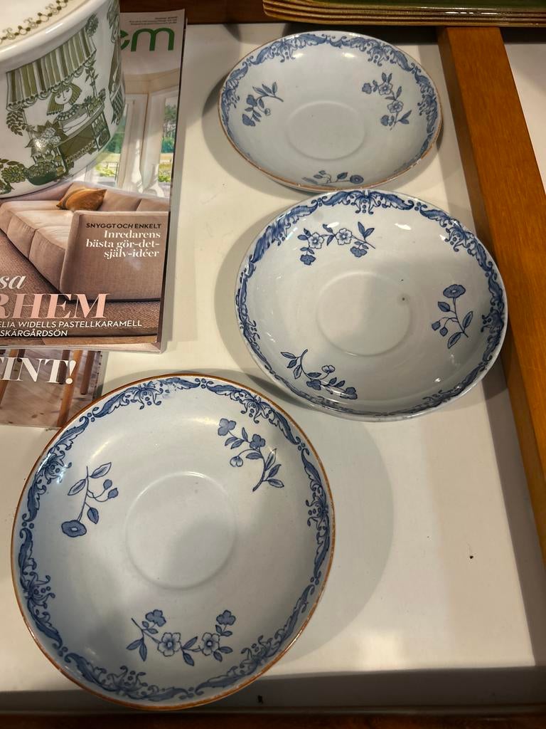 3x Rörstrand Ostindia Diepe Schotels - Klassiek Blauw/Wit, Ophalen of Verzenden