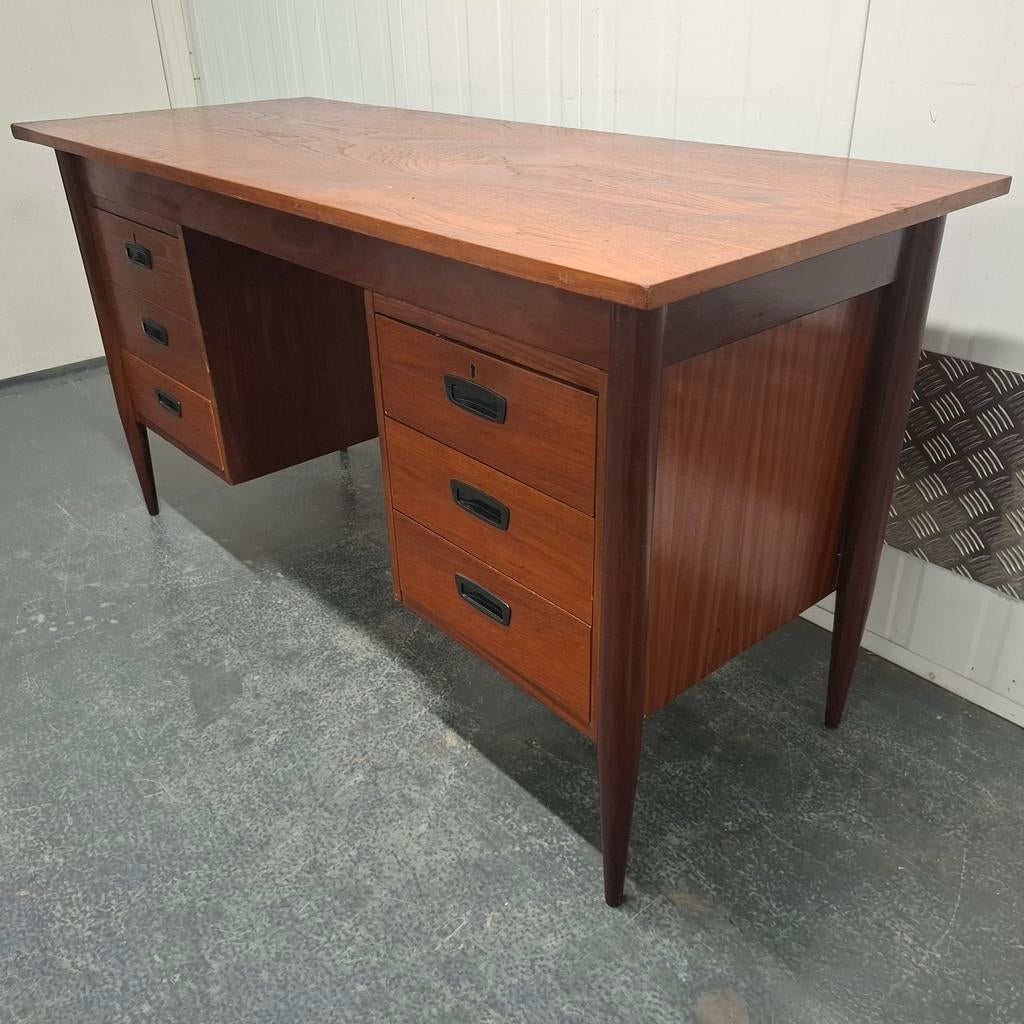 Vintage design bureau, Huis en Inrichting, Bureaus, Gebruikt, Overige typen, Overige merken, Vintage, Overige materialen, Bruin